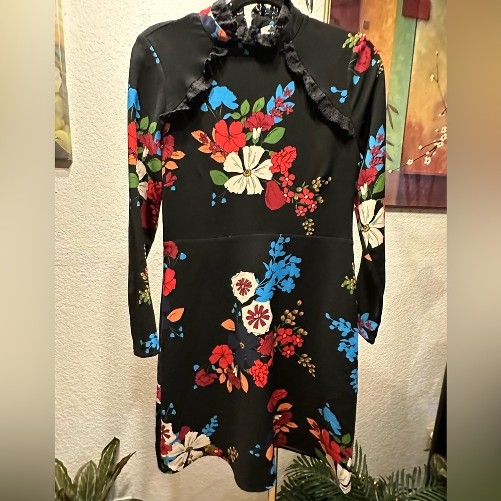 Savida floral longsleeve mini dress size S(36-38) - Picture 2 of 9